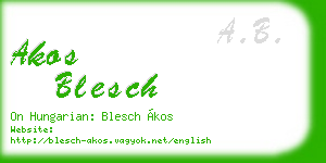 akos blesch business card